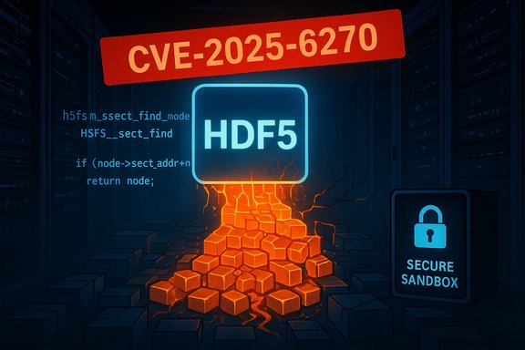 CVE-2025-6270: a simulated HDF5 vulnerability breaking through a secure sandbox.
