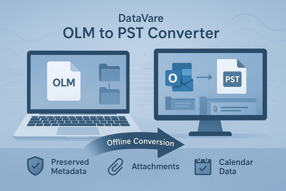 DataVare OLM to PST Converter: offline conversion preserves metadata, attachments, and calendar data.