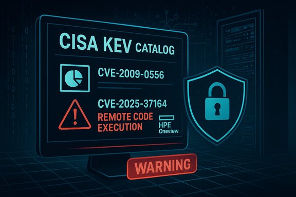 CISA KEV Catalog flags CVEs, including remote code execution threats, with a warning.