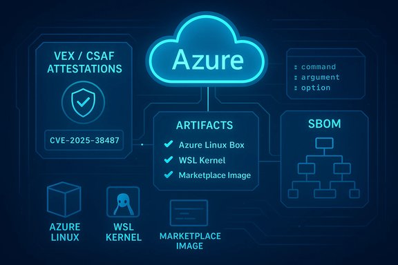 Azure cloud diagram showing artifacts, attestations, SBOM, and platform components.