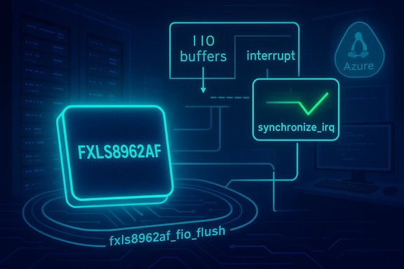 Neon schematic of FXLS8962AF showing buffers, interrupt flow, and Azure integration.