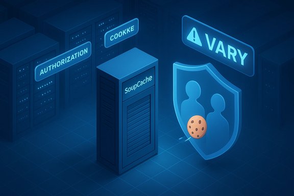A data center scene with servers labeled Authorization and Cookie, and a shield blocking a cookie.