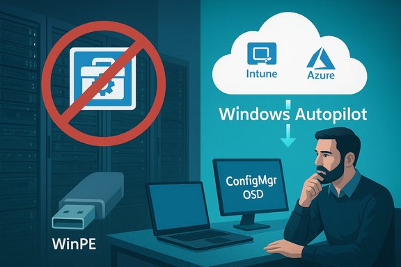 Sysadmin uses Windows Autopilot with Intune/Azure to deploy Windows without WinPE.