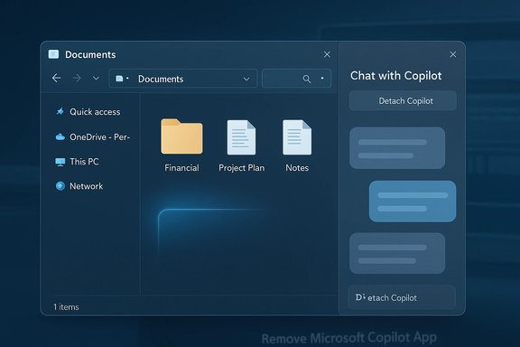 A Windows-style Documents window showing folders and a Copilot chat panel. A Windows-style Documents window showing folders and a Copilot chat panel.