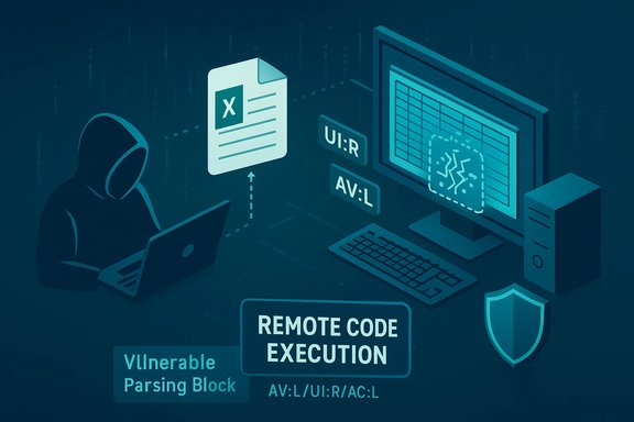 A hacker on a laptop exploits a remote code execution vulnerability in a computer system.