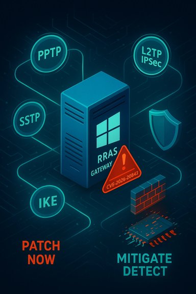 RRAS gateway vulnerability patching: CVE-2026-20843, mitigate, detect, patch now.