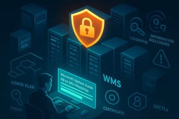 Data center security scene with a glowing shield lock and a technician at a computer.