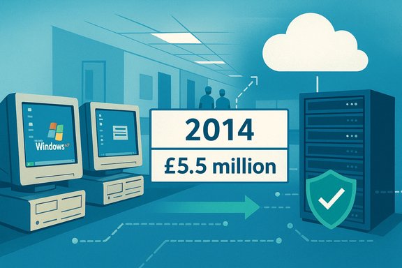 2014: £5.5 million spent on Windows PCs and cloud security in a data center.