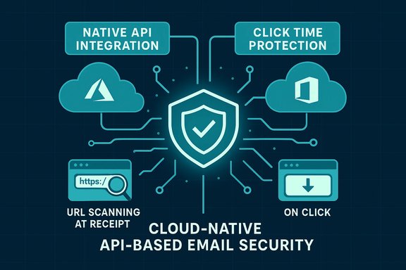 Cloud-native API-based email security with native integration, click-time protection, URL scanning, and on-click safeguards.
