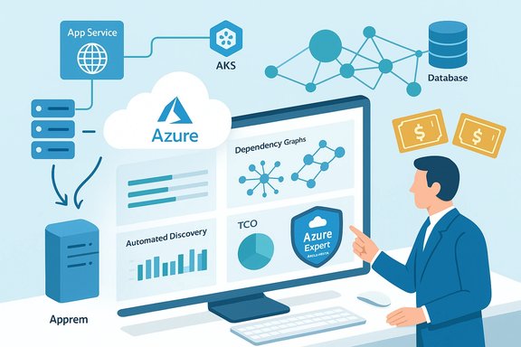 An analyst views an Azure cloud dashboard of apps, databases, and analytics.