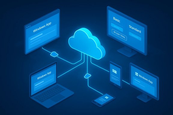 Cloud-connected Windows apps syncing across devices.