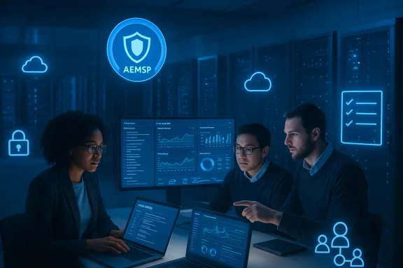 Cybersecurity analysts collaborate in a data center, monitoring security dashboards on multiple screens. Cybersecurity analysts collaborate in a data center, monitoring security dashboards on multiple screens.