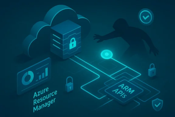 Cloud security illustration with Azure Resource Manager and ARM APIs.