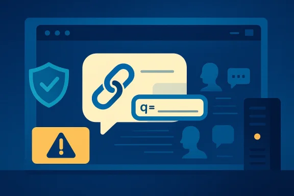 Cybersecurity illustration featuring a shield, secure-link chat, and a warning alert on a computer screen.