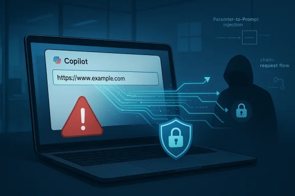 Cybersecurity illustration: a laptop shows a warning, with a hooded hacker and security shields.
