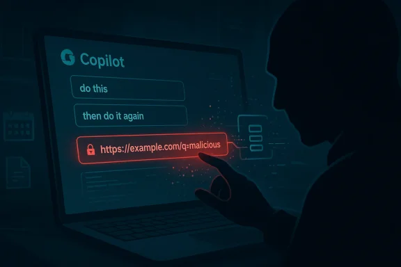 A hacker silhouette points to a red malicious URL on a laptop screen. A hacker silhouette points to a red malicious URL on a laptop screen.