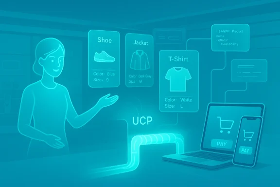 A person interacts with a holographic shopping interface showing product cards and a digital checkout.