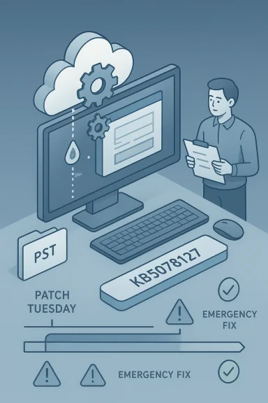 IT professional reviews a cloud patch update and emergency fix plan.