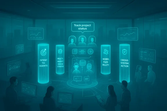 A futuristic control room with holographic dashboards tracking project status.