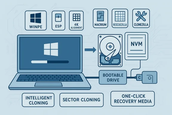 Intelligent cloning of Windows to a bootable drive.