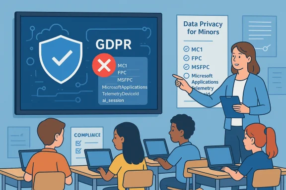 Instructor presents GDPR and data privacy concepts to students in a classroom.