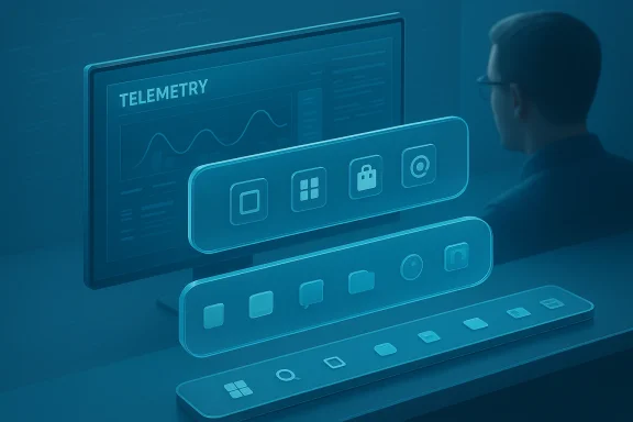 A person monitors telemetry data on a futuristic holographic dashboard with floating icons.