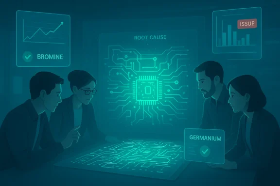 A team examines a holographic circuit to pinpoint the root cause.