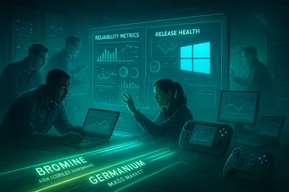 A futuristic control room where analysts monitor reliability metrics and release health on holographic dashboards.