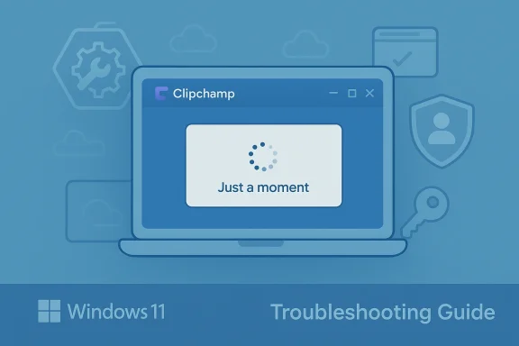 Windows 11 troubleshooting guide: Clipchamp loads with a “Just a moment” message. Windows 11 troubleshooting guide: Clipchamp loads with a “Just a moment” message.