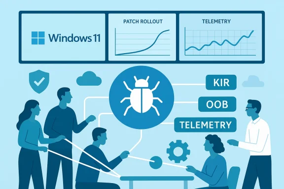 Team analyzes Windows 11 patch rollout and telemetry data to secure the system.