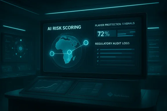 Futuristic AI risk-scoring dashboard showing a world map, connected nodes, and 72% protection.