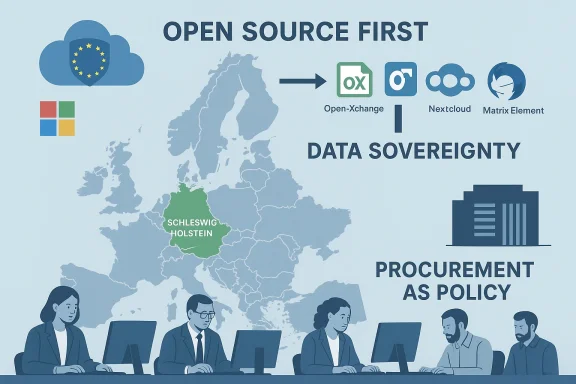 Europe promotes data sovereignty with an Open Source First approach and policy-driven procurement.