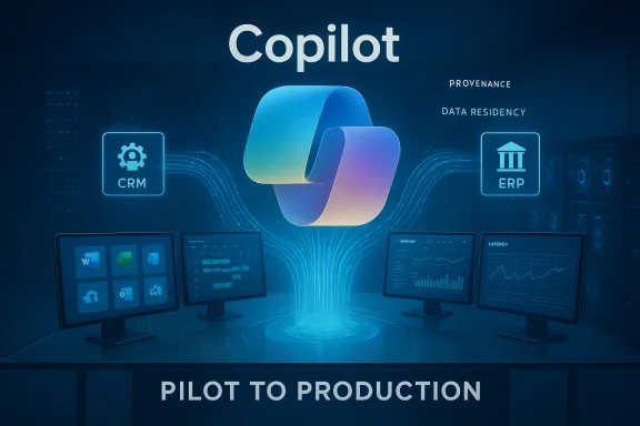 Copilot links CRM and ERP data for pilot-to-production workflows.
