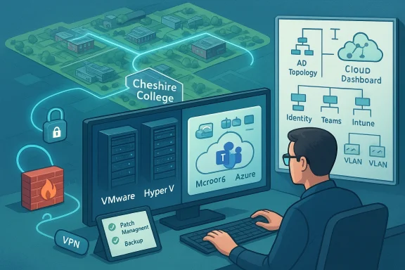 IT professional monitors Cheshire College's virtualization and cloud services.