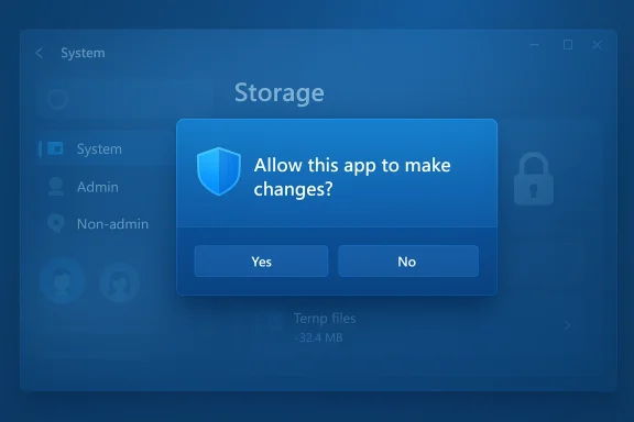 Blue system prompt asking to allow the app to make changes, with Yes and No buttons.