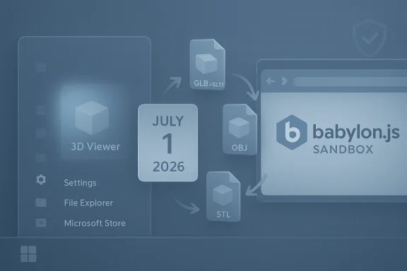 Blue tech collage featuring 3D file formats (GLB/GLTF, OBJ, STL) and Babylon.js Sandbox. Blue tech collage featuring 3D file formats (GLB/GLTF, OBJ, STL) and Babylon.js Sandbox.