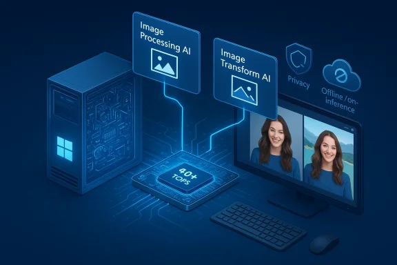 Blue AI hardware for image processing and transformation with 40+ TOPS, privacy, and offline inference.