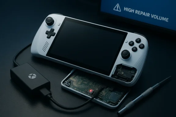 Disassembled handheld gaming console with an exposed motherboard and repair tools.