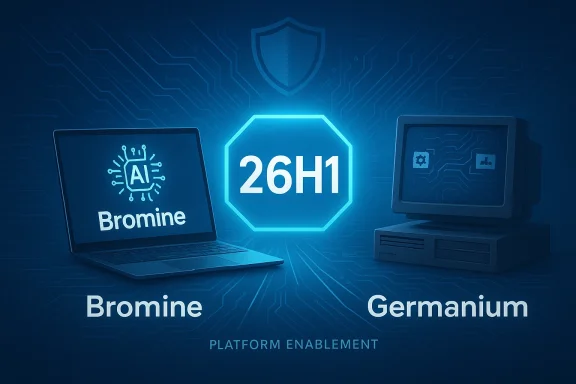 AI platform enablement showing Bromine on a laptop and Germanium on a PC.