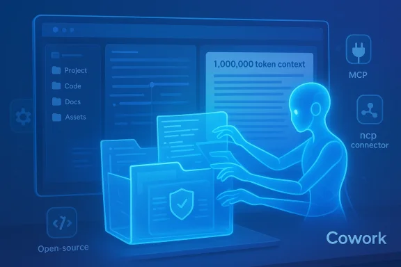 A glowing blue AI assistant works with holographic screens, organizing code and documents. A glowing blue AI assistant works with holographic screens, organizing code and documents.