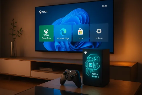 Cozy living room setup with a TV displaying Xbox menus, a glowing PC tower, and a game controller.