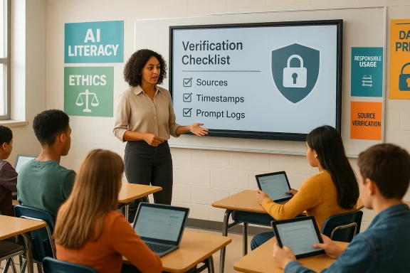 Instructor presents a Verification Checklist to students in a classroom.