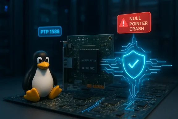 A penguin toy sits beside a circuit board with a glowing blue shield and a Null Pointer Crash warning.