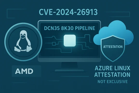 CVE-2024-26913 security diagram showing Linux, AMD, and Azure Linux Attestation.