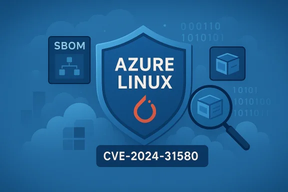 Azure Linux security illustration highlighting CVE-2024-31580 vulnerability.