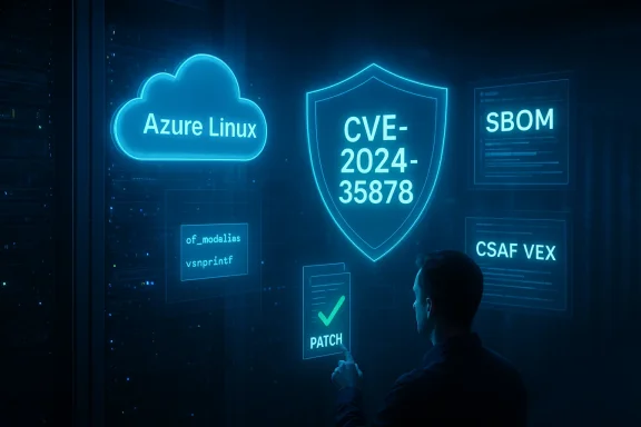 A technician in a data center interacts with neon holographic security icons, including CVE-2024-35878 and patch.