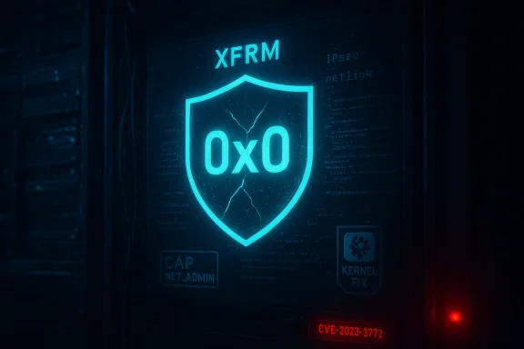 A glowing blue shield with 0x0 on a dark server rack.
