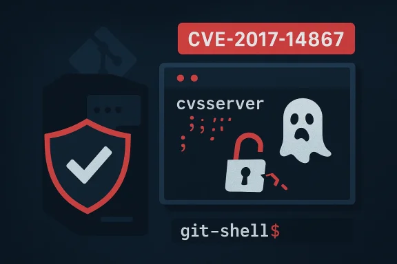 CVE-2017-14867: CVS server vulnerability exposing an unlocked shell.