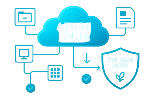 Azure Linux cloud highlighting CVE-2024-28757 vulnerability.