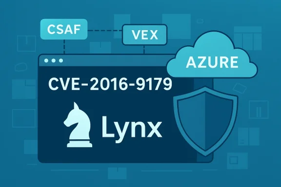 This illustration shows CVE-2016-9179 in Lynx, with Azure cloud protection.